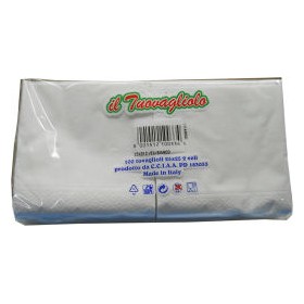 TOVAGLIOLO 25X25 2V. BIANCO CONF.100 PZ.